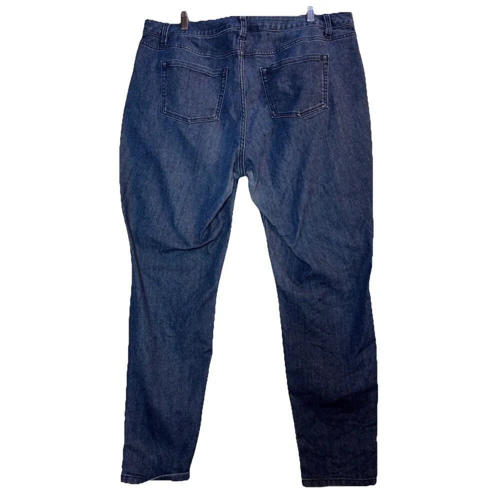 Lane Bryant Women Plus Sz 20 Blue Jeans Mid Rise Stretch Tapered Walking